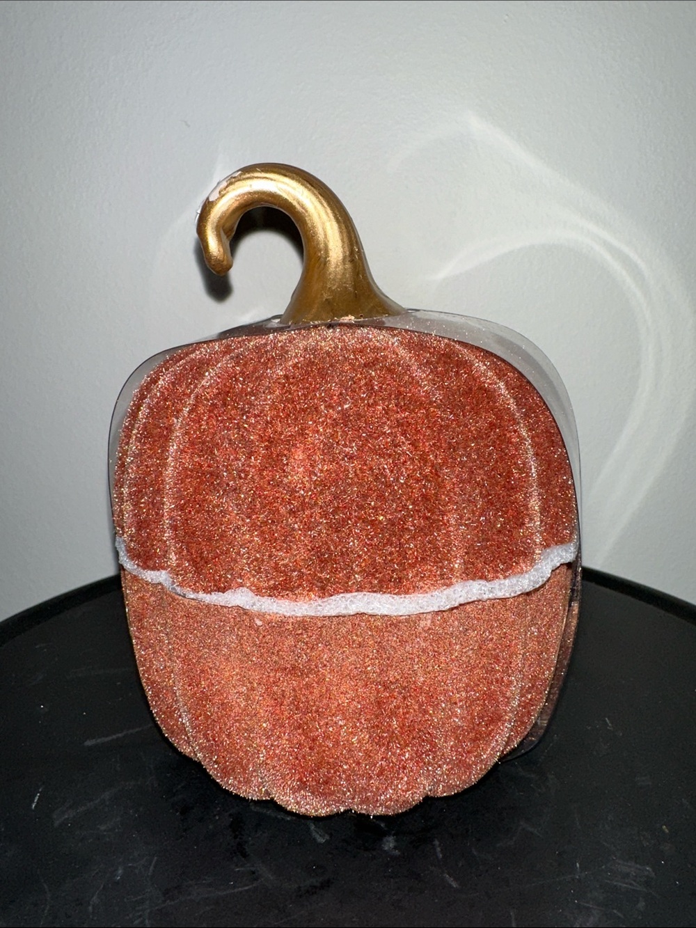 Fall thanksgiving Flocked brown pumpkin Candle